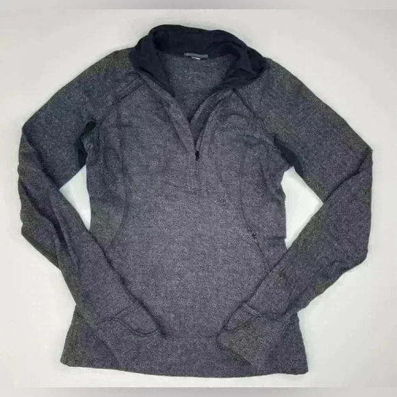 Lululemon think fast herringbone pullover 1/4 zip top sz 4. Athletic athleisure - Picture 2 of 12
